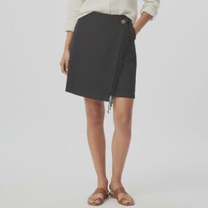 Vintage CIE Express Y2K Women's Made In Italy Black Fringe Mini Skirt Size 5/6